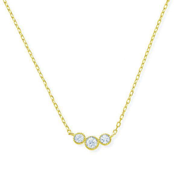 K10イエローゴールドダイヤモンドネックレス K10イエローゴールド