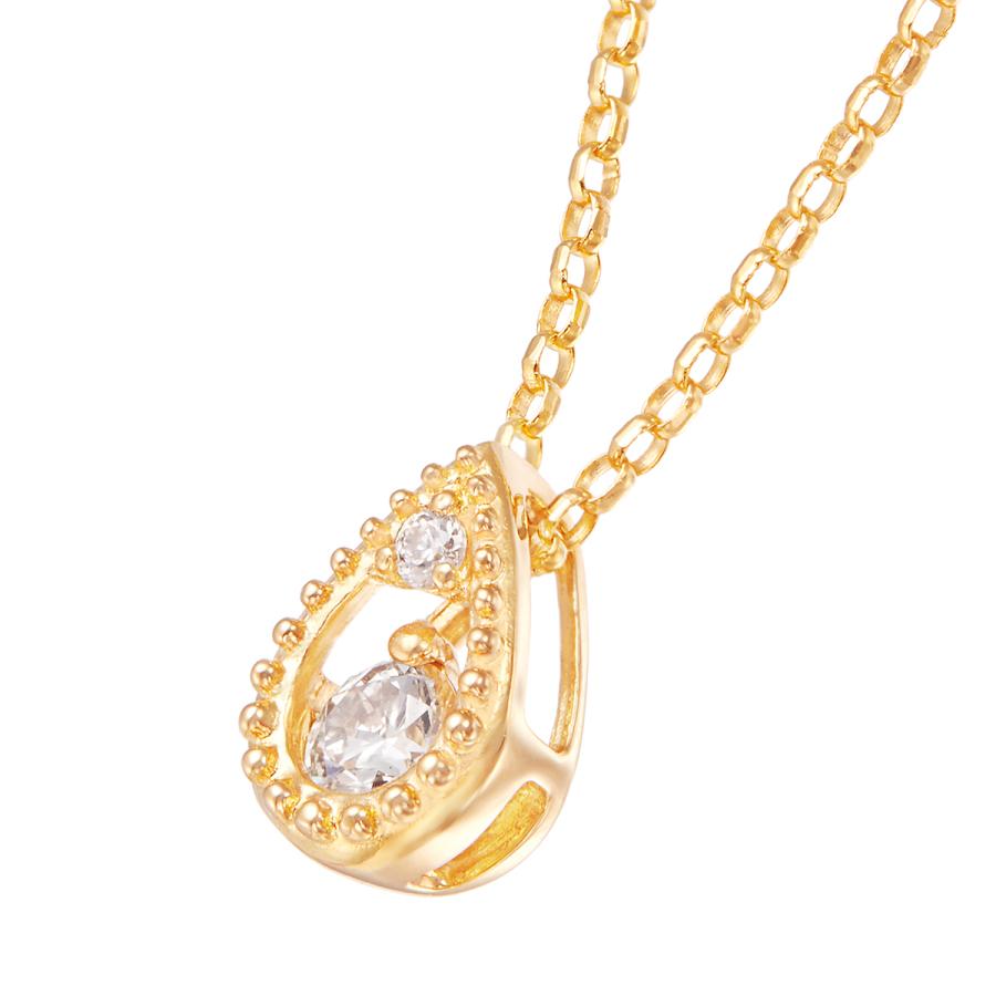 K18イエローゴールドダイヤモンドネックレス 