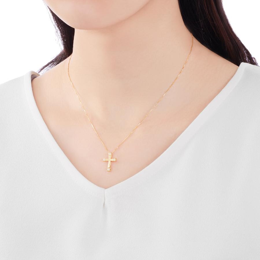 K18イエローゴールドダイヤモンドネックレス 