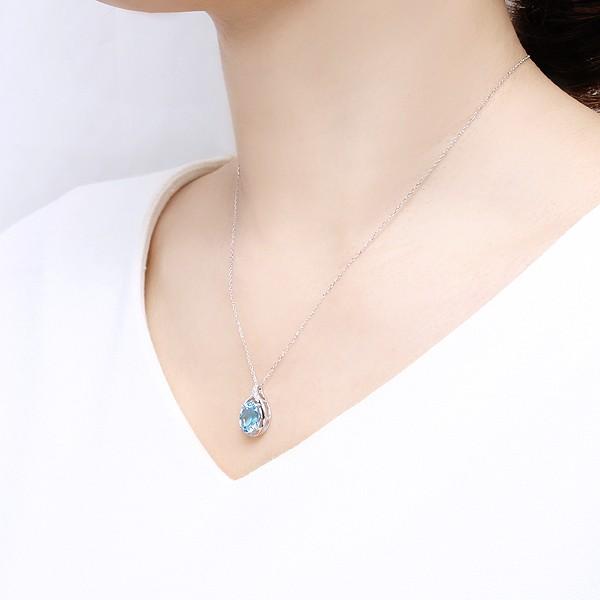 ジュエリーツツミ K10ホワイトゴールドブルートパーズネックレス