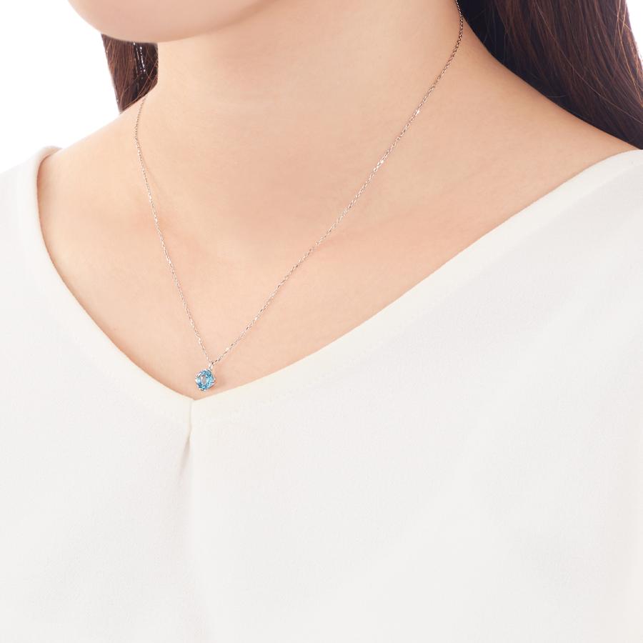 ジュエリーツツミ K10ホワイトゴールドブルートパーズネックレス