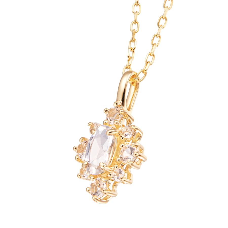 ジュエリーツツミ K10イエローゴールドホワイトトパーズネックレス