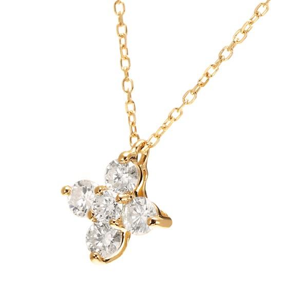 K18イエローゴールドダイヤモンドネックレス 