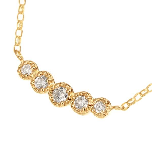 K18イエローゴールドダイヤモンドネックレス 