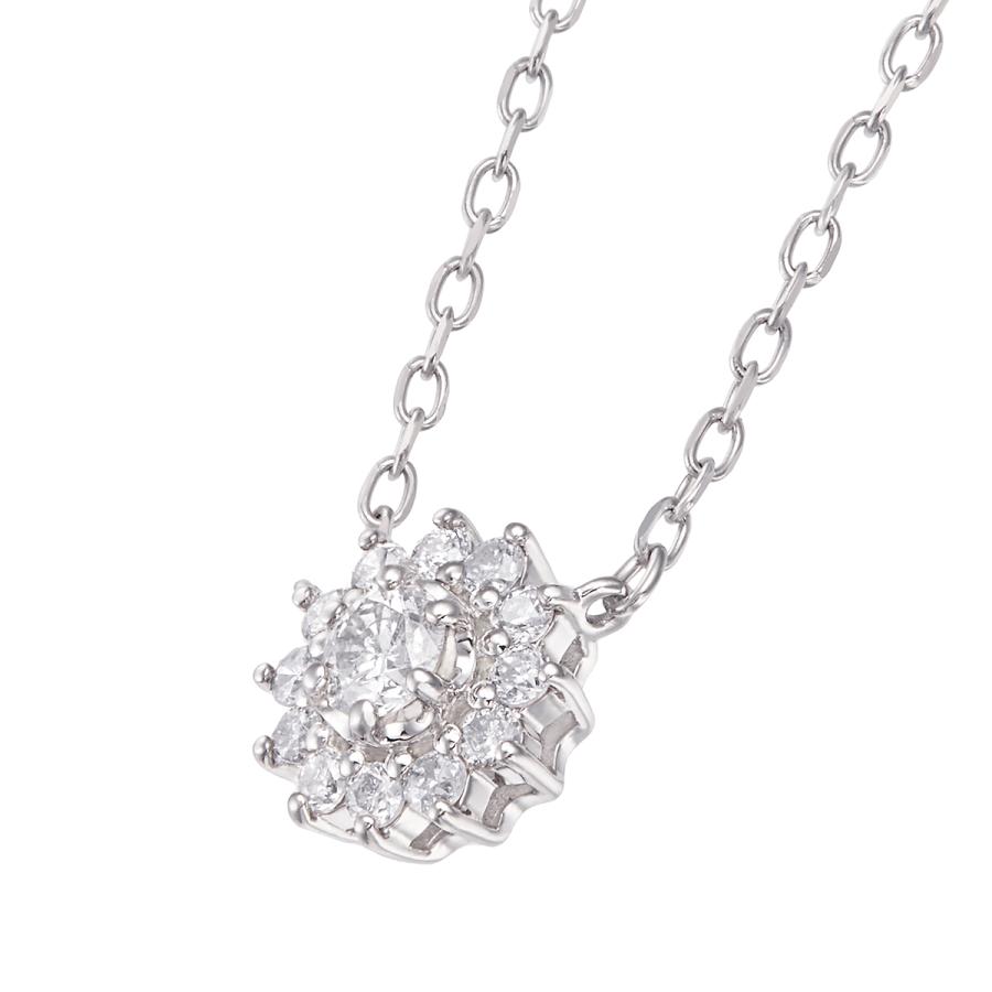 最安値❕ K10ホワイトゴールドダイヤモンドネックレス 【2069007837】(12987円)