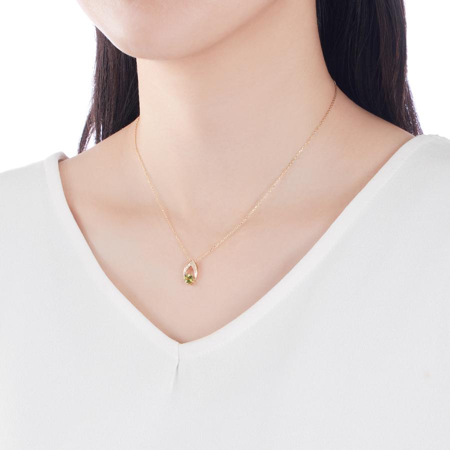 ジュエリーツツミ K10イエローゴールドペリドットネックレス