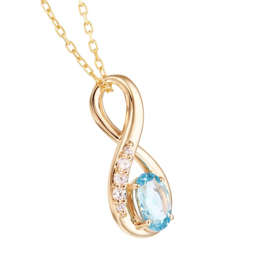 未使用　ツツミ　ブルートパーズ　プチ　ネックレス　K10　イエローゴールド ジュエリーツツミ K10イエローゴールドブルートパーズネックレス