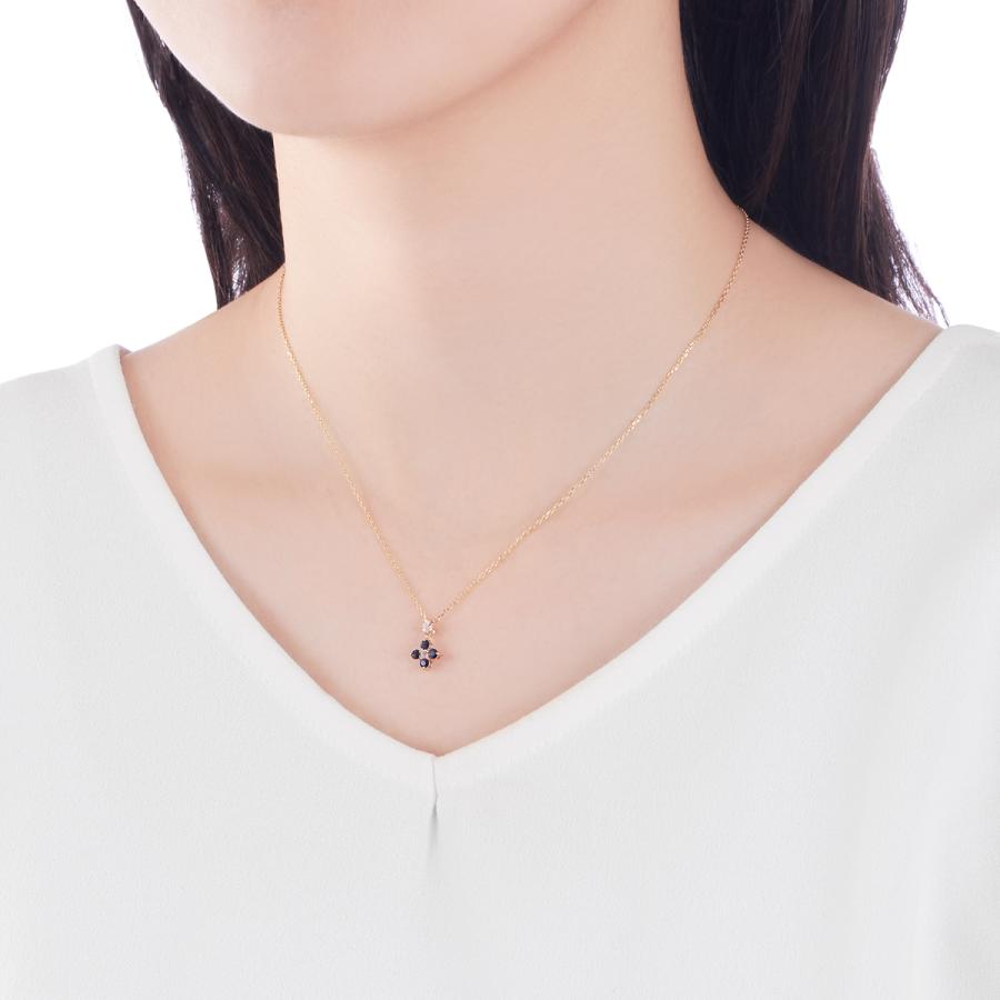 ジュエリーツツミ K10イエローゴールドサファイアネックレス