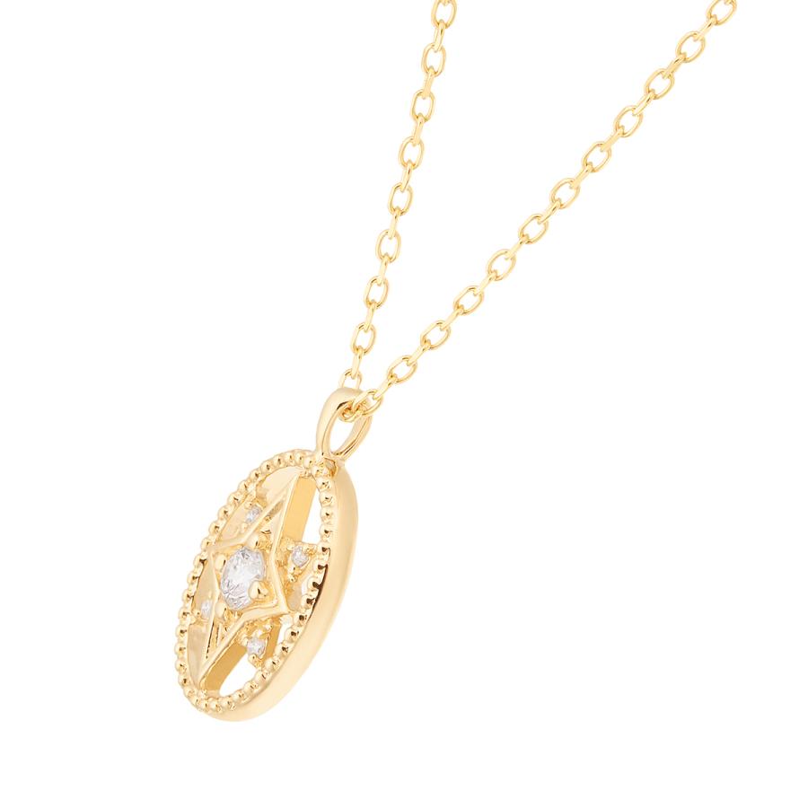 K10イエローゴールドダイヤモンドネックレス 