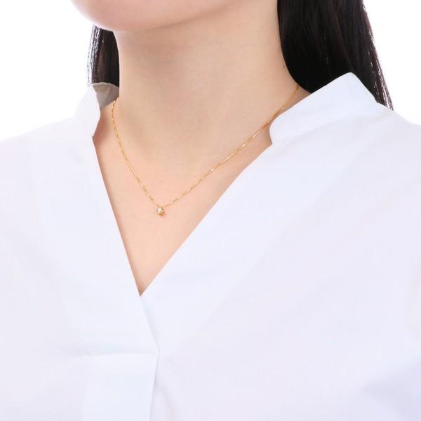 K18イエローゴールドダイヤモンドネックレス 