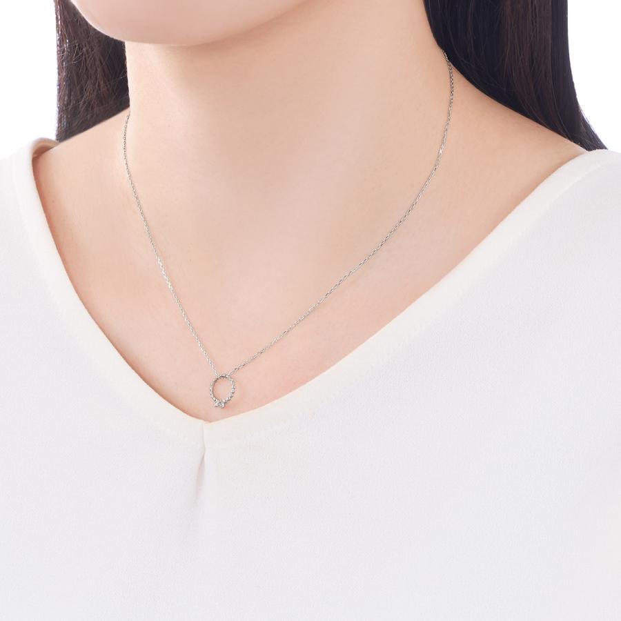 ジュエリーツツミ K10ホワイトゴールドダイヤモンドネックレス