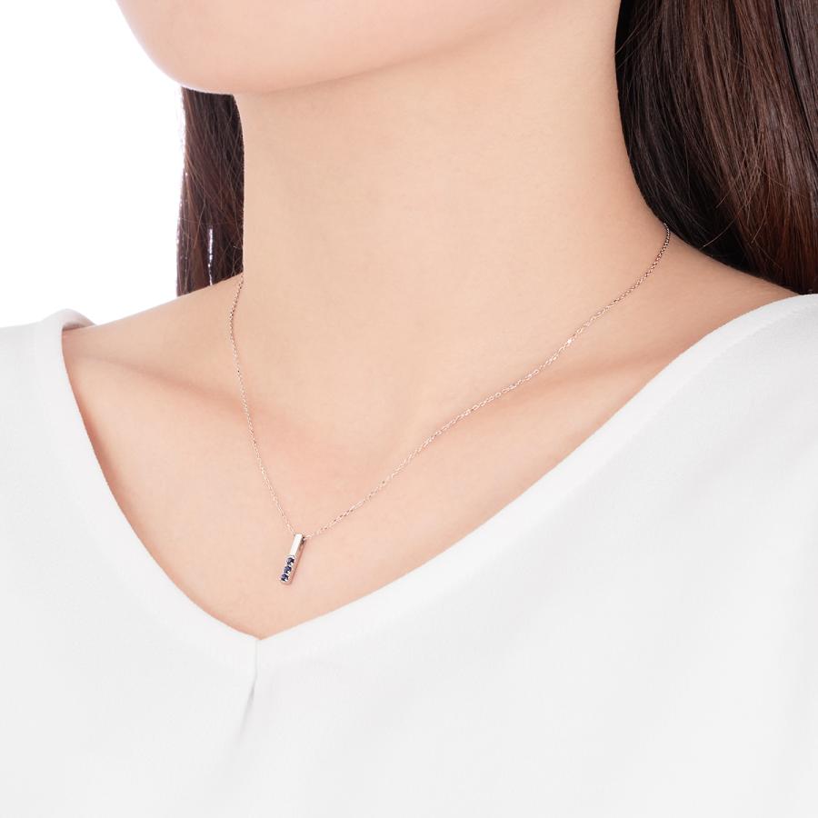 ジュエリーツツミ K10ホワイトゴールドサファイアネックレス