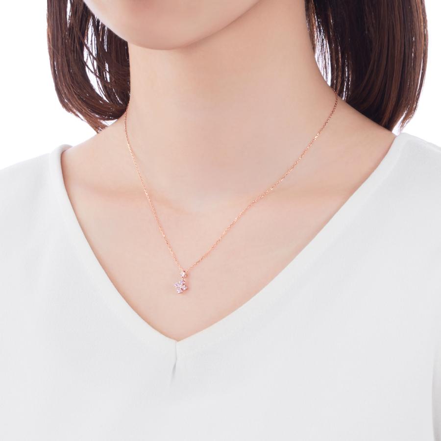 ジュエリーツツミ K10ピンクゴールドピンクサファイアネックレス