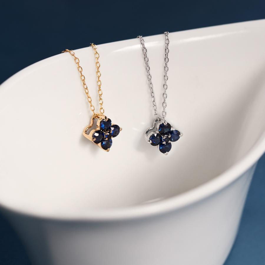 ジュエリーツツミ K10イエローゴールドサファイアネックレス