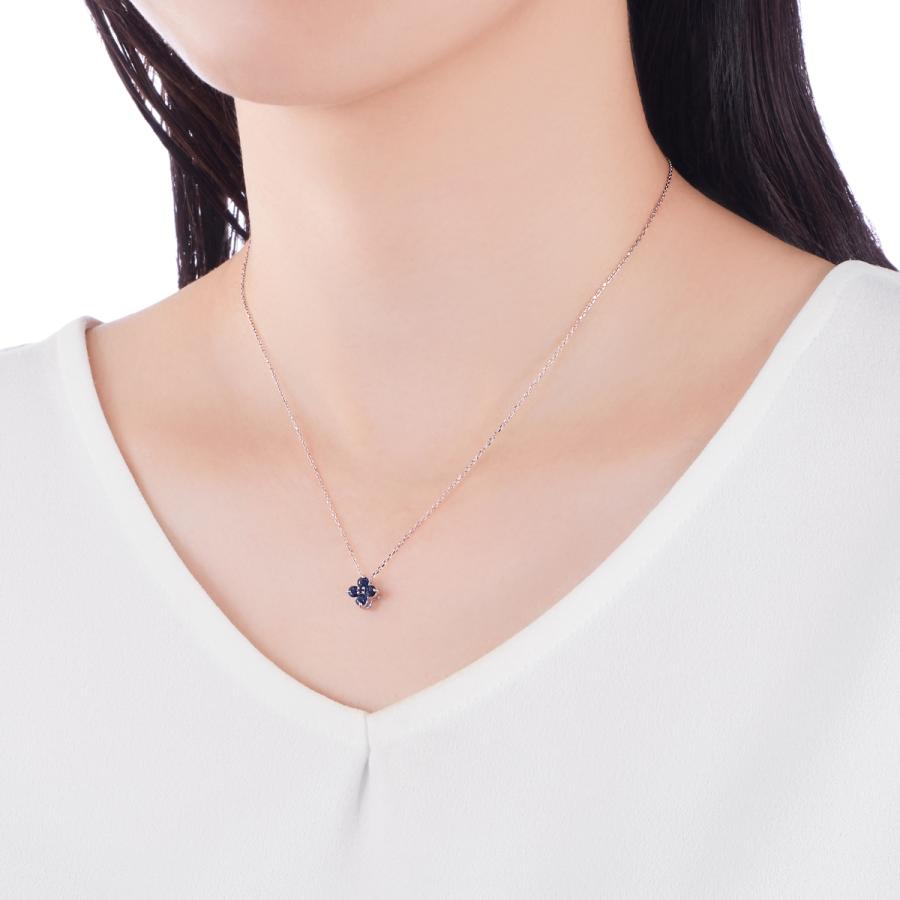 ジュエリーツツミ K10ホワイトゴールドサファイアネックレス
