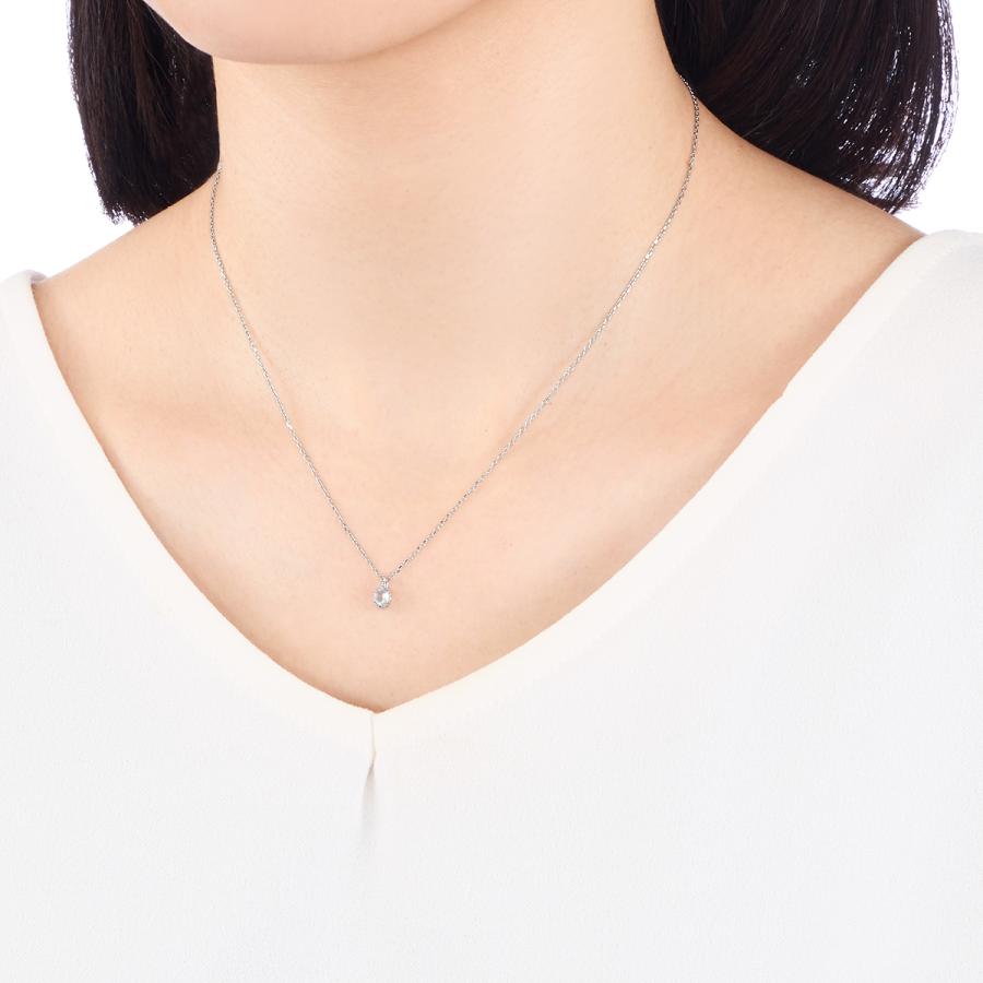 ジュエリーツツミ K10ホワイトゴールドアクアマリンネックレス ジュエリーツツミ K10ホワイトゴールドアクアマリンネックレス