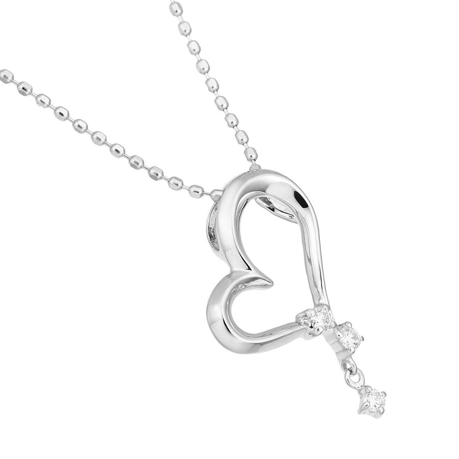 ジュエリーツツミ K10ホワイトゴールドダイヤモンドネックレス