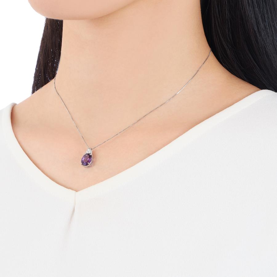 ジュエリーツツミ プラチナアメシストネックレス : ジュエリー ジュエリーツツミ プラチナアメシストネックレス : ジュエリー