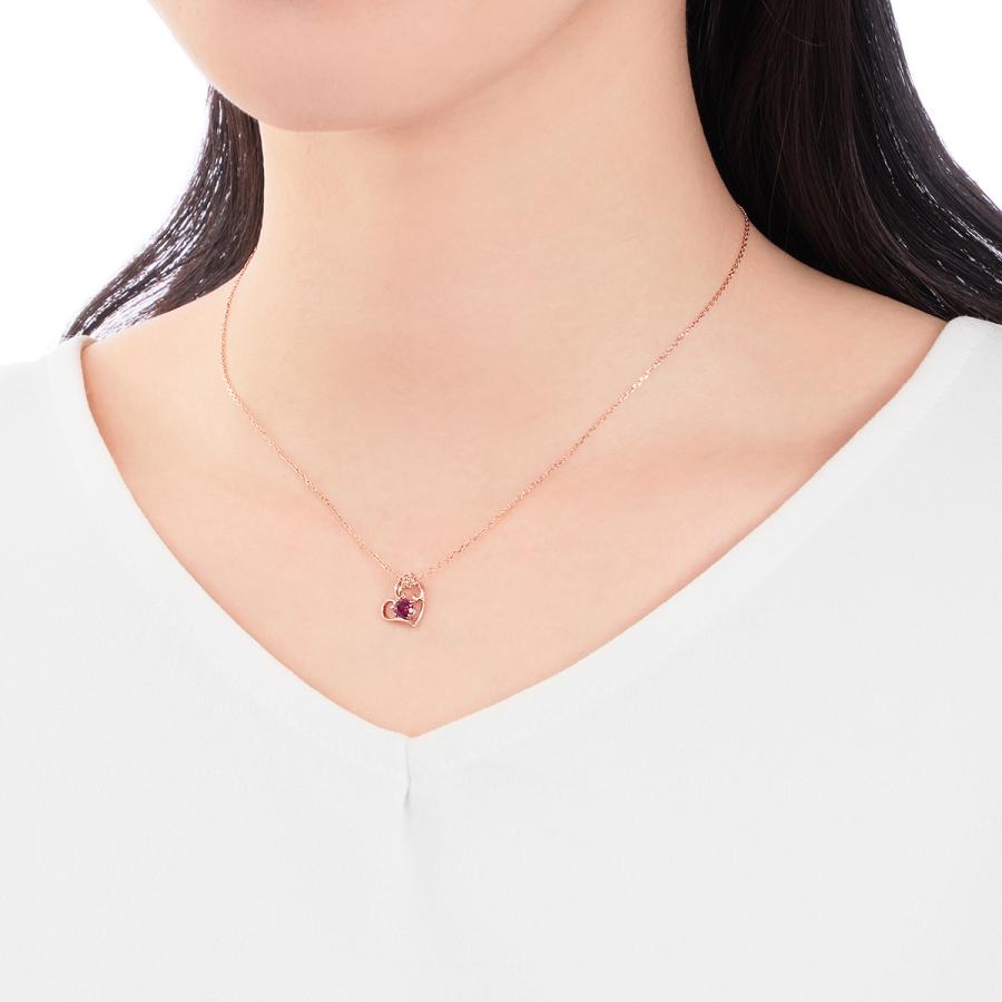 美品★K10 PG TSUTSUMI ネックレス ピンクガーネット ジュエリーツツミ K10ピンクゴールドロードライトガーネットネックレス