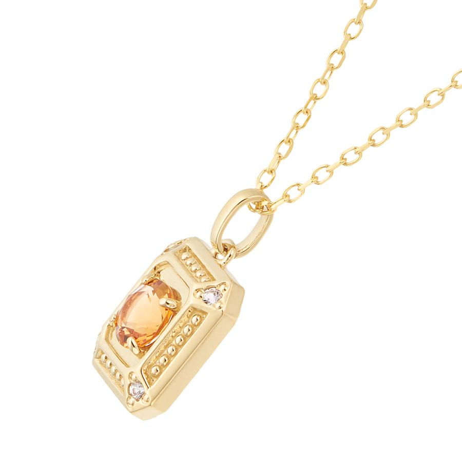 K10イエローゴールドシトリンネックレス 