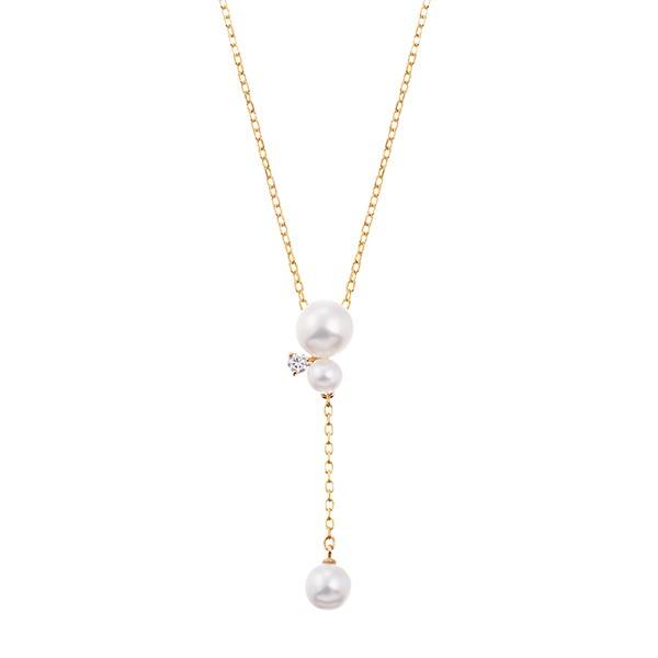 K10イエローゴールド淡水パールネックレス