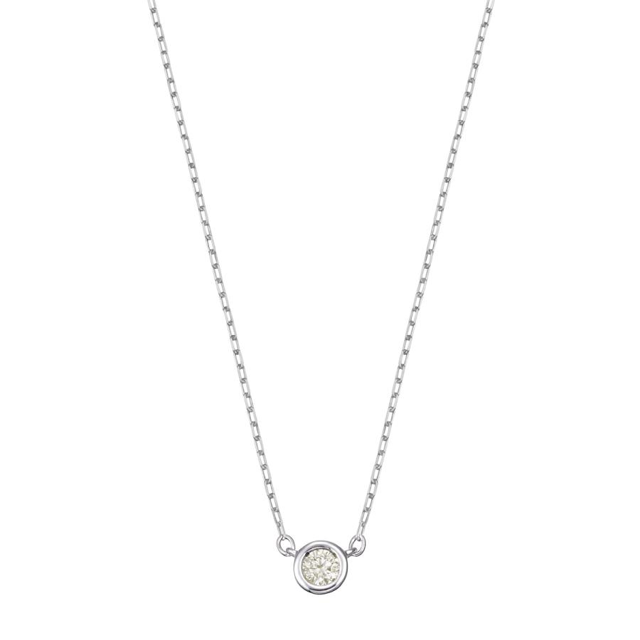 ジュエリーツツミ K10ホワイトゴールドダイヤモンドネックレス