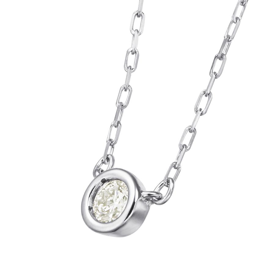 ジュエリーツツミ K10ホワイトゴールドダイヤモンドネックレス