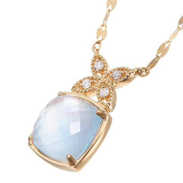 ジュエリーツツミ K10イエローゴールドスカイブルートパーズネックレス