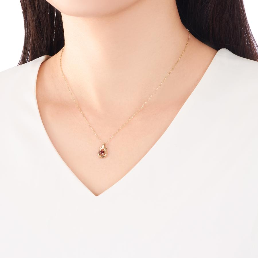 ジュエリーツツミ　K10 アルマンダインガーネット ネックレス（廃盤品） K10ピンクゴールドアルマンダインガーネットネックレス(RPN068
