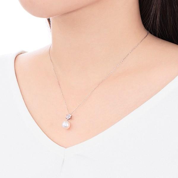 ジュエリーツツミ K10ホワイトゴールド淡水パールネックレス（8.5mm