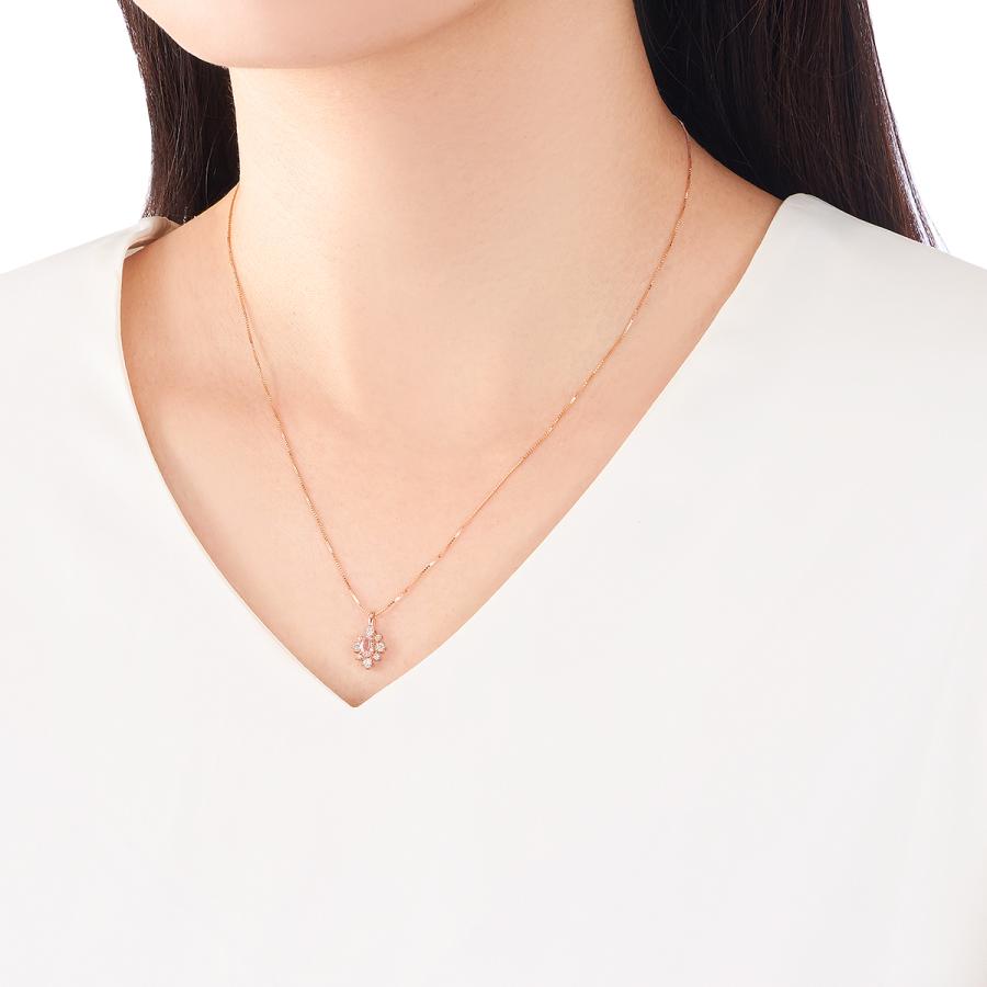 ジュエリーツツミ K18ピンクゴールドモルガナイトネックレス