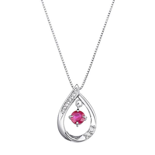 プラチナルビーネックレス