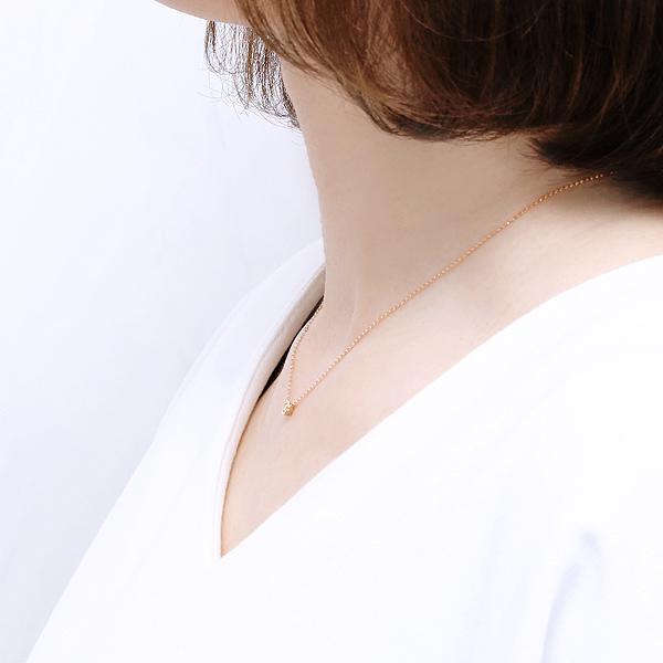 K18ピンクゴールドダイヤモンドネックレスの画像