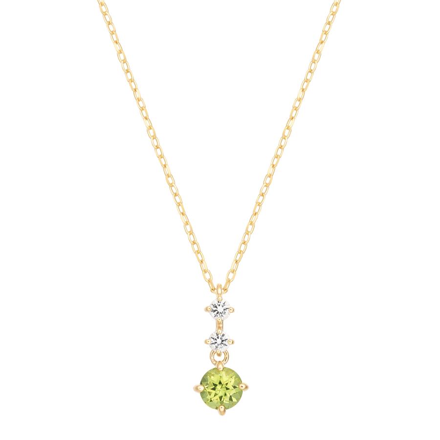 ジュエリーツツミ K10イエローゴールドペリドットネックレス