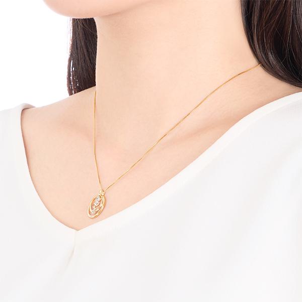 【ほぼ未使用】 K18イエローゴールドダイヤモンドネックレス 【LW9493983356】(34500円)