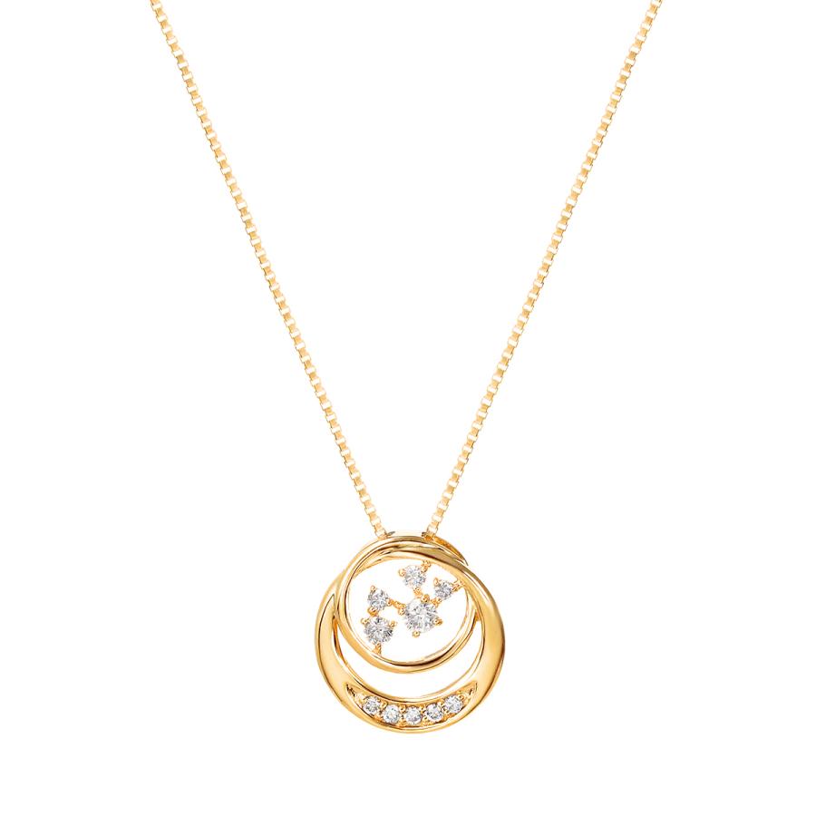 K18イエローゴールドダイヤモンドネックレス