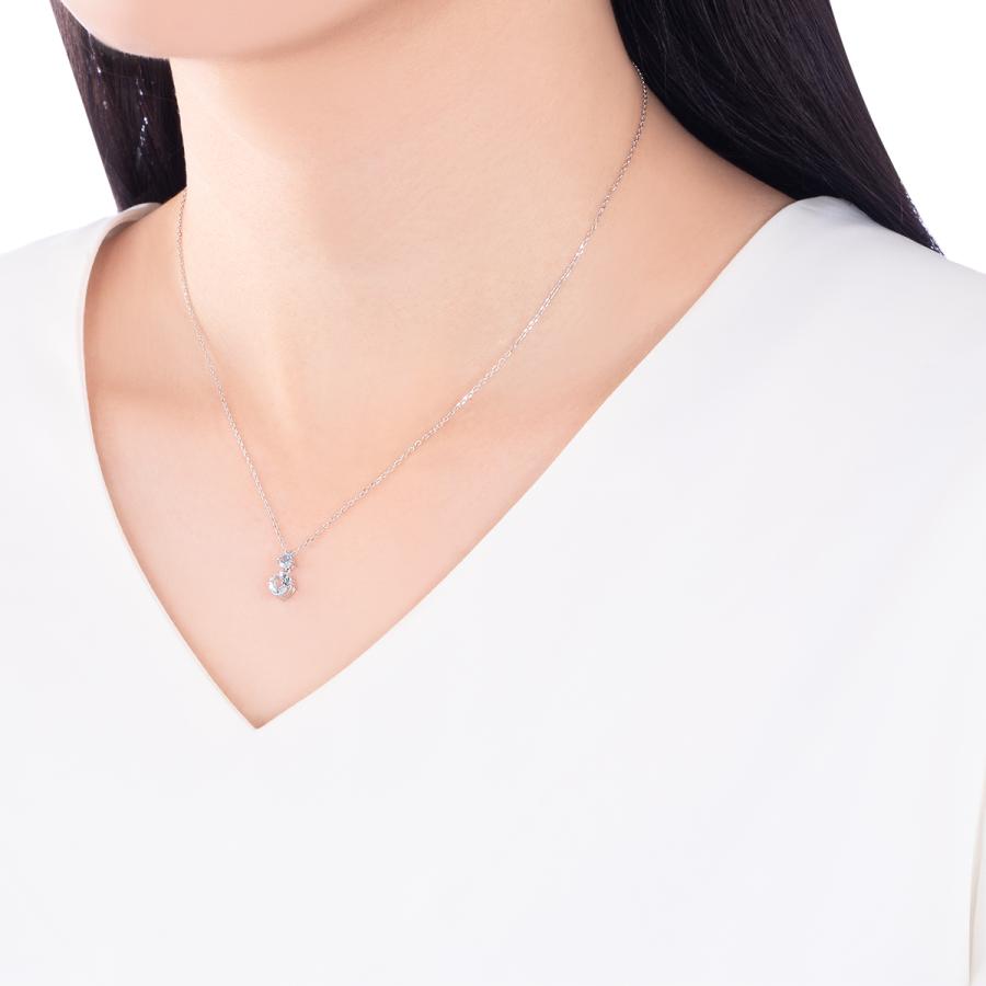 K10ホワイトゴールドアクアマリンネックレスの画像