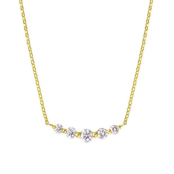 K18イエローゴールドダイヤモンドネックレス(21450円)