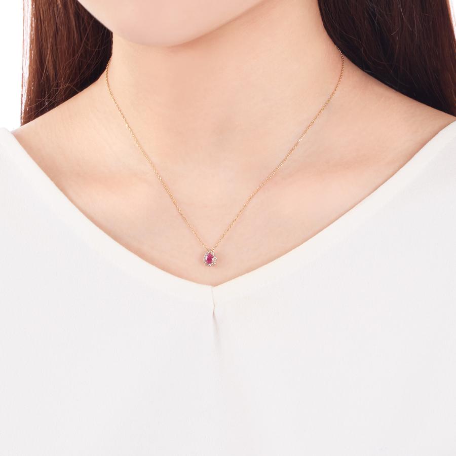 ジュエリーツツミ K10イエローゴールドルビーネックレス : ジュエリー