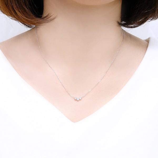 K10ホワイトゴールドダイヤモンドネックレス 