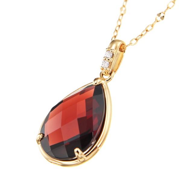 ジュエリーツツミK10 ガーネットネックレス K10イエローゴールドアルマンダインガーネットネックレス(RPN048