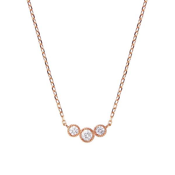 K10ピンクゴールドダイヤモンドネックレス