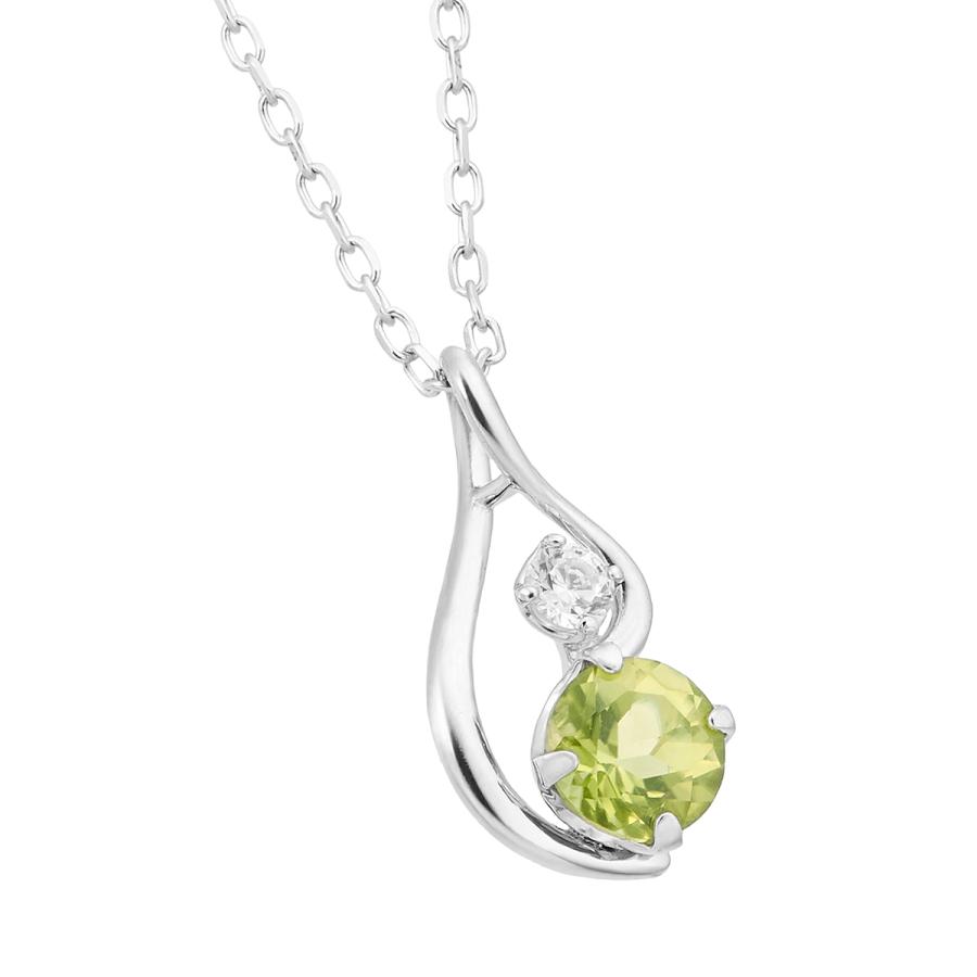 ジュエリーツツミ K10ホワイトゴールドペリドットネックレス