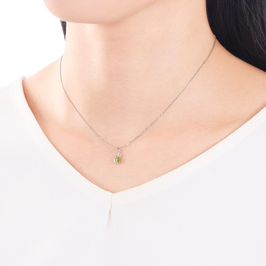 TSUTSUMI K10 ホワイトゴールド ネックレス ペリドット ジュエリーツツミ K10ホワイトゴールドペリドットネックレス
