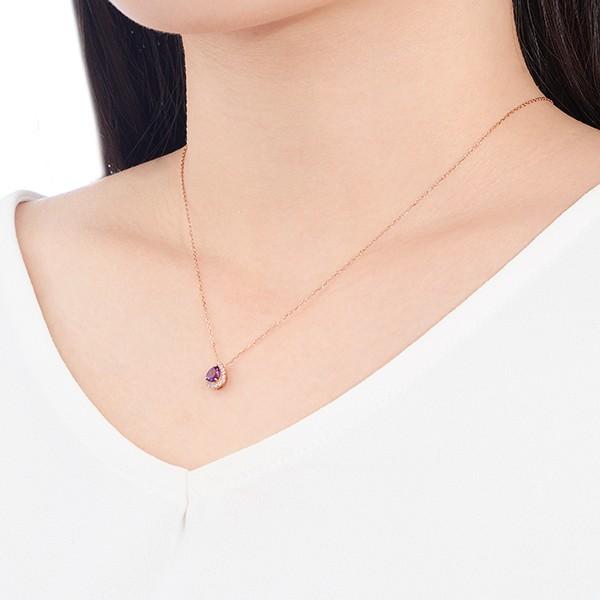ジュエリーツツミ K10ピンクゴールドアメシストネックレス