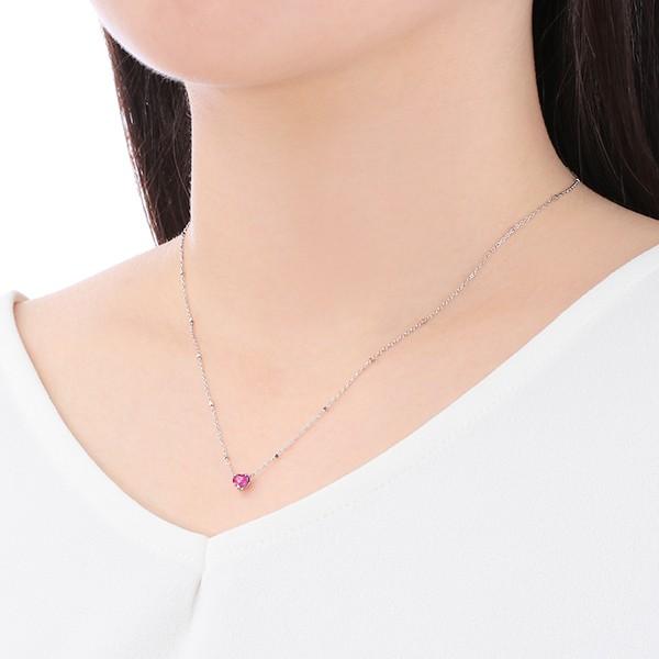 ジュエリーツツミ K10ホワイトゴールドルビーネックレス : ジュエリー