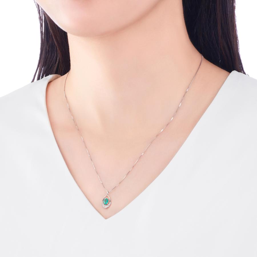ジュエリーツツミ プラチナエメラルドネックレス : ジュエリーツツミ 