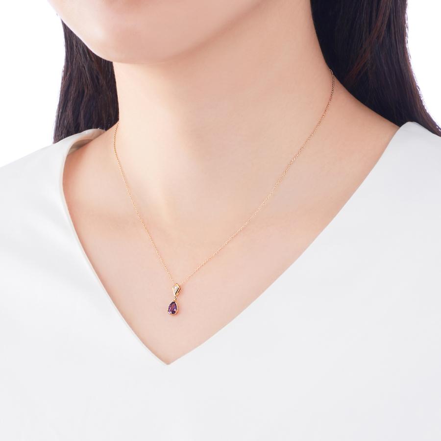 ジュエリーツツミ K18イエローゴールドアメシストネックレス