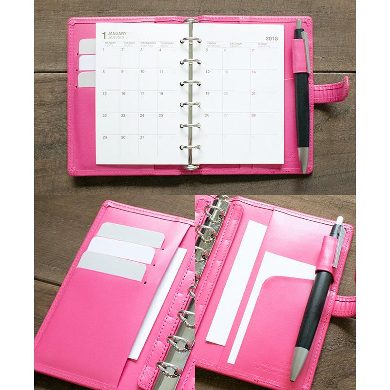 ベルト付き】【システム手帳 ミニ6穴】【本革バインダー・レザー