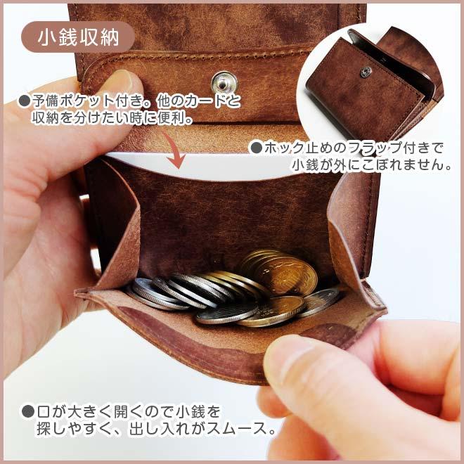 プエブロレザー折り財布 ヌメ革ミニ財布 イタリアンレザー ハンドメイド手縫 ミニ財布 ROLL【プエブロレザー】本革 小さい財布 メンズ レディース